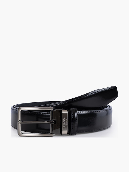 Men's Leather Knitted Black Belt