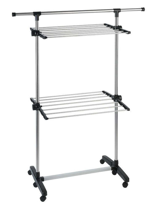Maximex Folding Floor Clothes Drying Rack Made of Stainless Steel with Hanging Length 11m