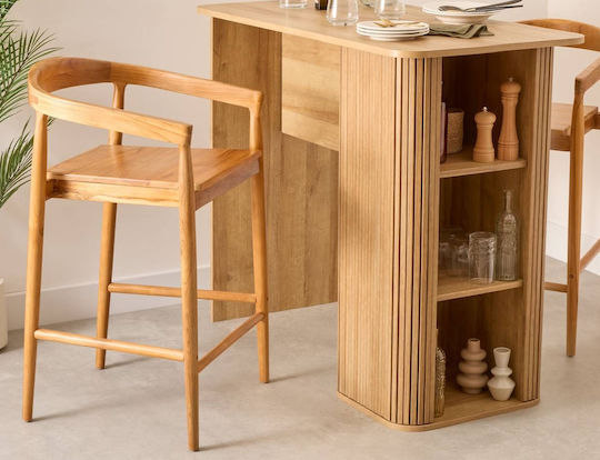 Ξύλινο Σκαμπό Μπαρ Miyako Brown 55.5x56x95cm Ξύλινο Σκαμπό Μπαρ Miyako Brown 55.5x56x95cm