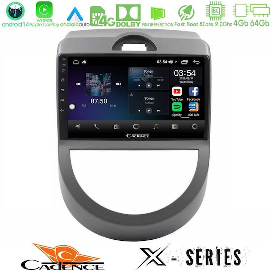 Cadence Автомобилна Аудио Система За Kia Soul 2009-2011 Bluetooth USB Вграден Wi-Fi GPS Apple CarPlay Android Auto С 9" Touch Screen