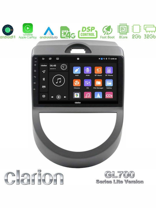 Clarion Auto-Audiosystem für Kia Seele 2009-2011 mit Touchscreen 9" (Bluetooth/USB/Eingebautes Wi-Fi / 3G/GPS/Apple CarPlay/Android Auto)