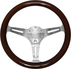 MTuning Car Steering Wheel Wooden Silver