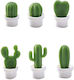 Set 6 Refrigerator Magnets Alista Home Cactus In Pot Model Made Abs Magnet Green White
