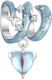 Сребърен Charm 925 Рол Синьо Сърце