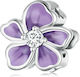 Ασημενιο Charm 925 Purple Flower