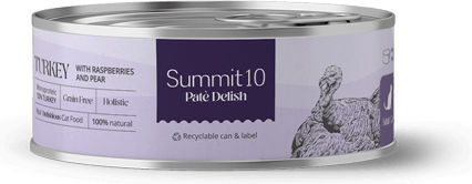 Summit10 Wet Cat Food for Adult Cats in Cans with Turkey and Pear 85g