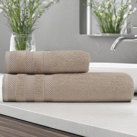 Lenjerii Deosebite Set De Prosoape De Baie 2 Buc Bej Greutate 500gr/m²