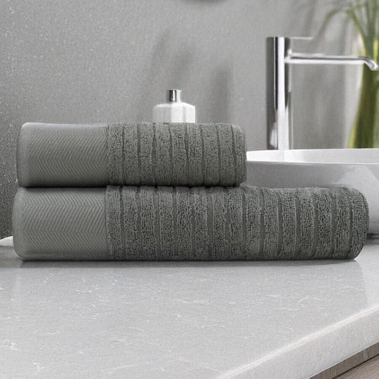 Lenjerii Deosebite Set 2 Buc Prosoape De Baie Gri Închis Greutate 500gr/m²