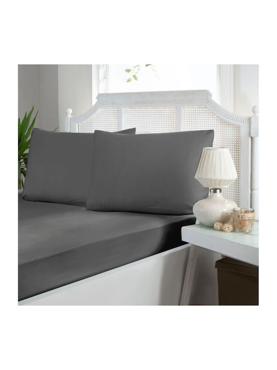 First Choice Set Cearceafuri De Pat King Size Cu Hugger Din Cauciuc 200x200cm Gri 3 Buc