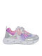 Kids Sneakers with Hoop & Loop Closure and Silver Lights
