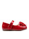 Kids Ballerinas with Hoop & Loop Closure Patent Leather Red
