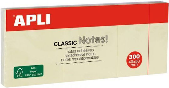 Αυτοκόλλητα Χαρτάκια Σημειώσεων Apli Classic Notes 40x50mm 3x100 Τμχ