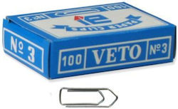 Metallische Büroklammern Nr.3 28mm Veto 100 Stück