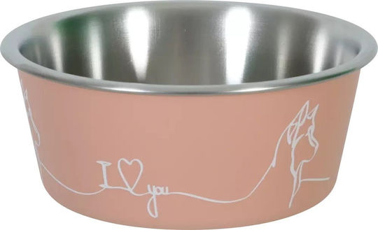 Zolux Metallisches Futternapf für Hund & Katze 1,7 l in Rosa Farbe