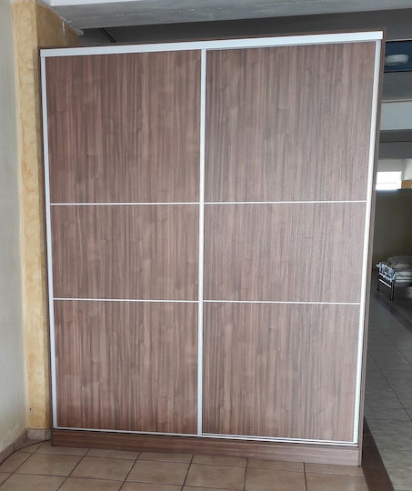 Doppeltür Kleiderschrank Schieben Walnuss 200x65x250cm