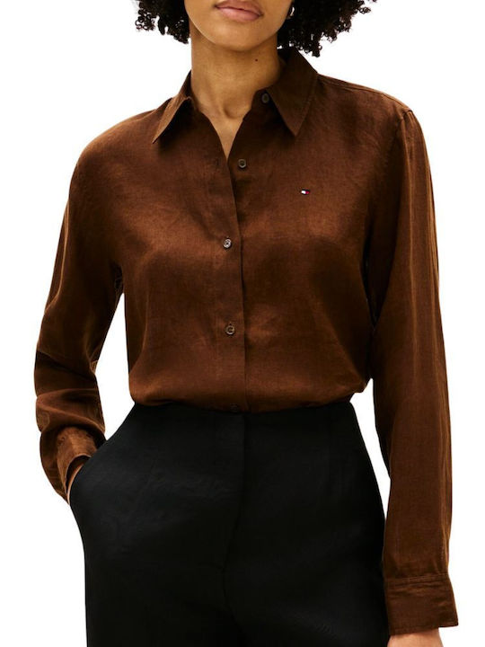 Tommy Hilfiger Long Sleeve Women's Linen Shirt ...