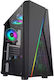 BPA3 Gaming Midi Tower Computer Case with Side Window and RGB Lighting Black