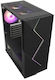 Bandit BPA1 Gaming Midi Tower Computer Case with Side Window and ARGB Lighting Black