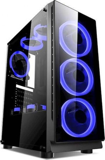 Bandit BPG3 Gaming Midi-Turm Computergehäuse mit Seitenfenster Schwarz