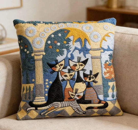 ForHome Decorative Pillow Case Gatti Colorati 45x45cm