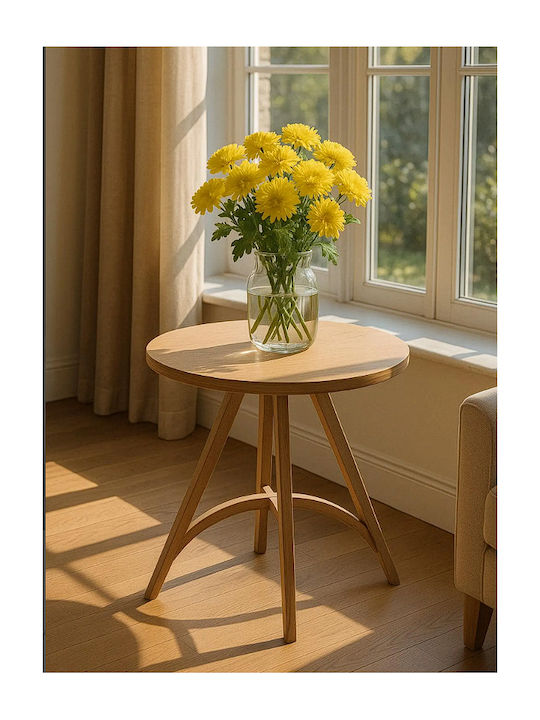 Masă Laterală Rotundă Arcus Naturală L75xP75xÎ75cm