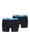 Herren Boxershorts Schwarz-Blau 2er Pack