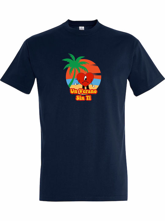 Tricou Unisex Bad Bunny Un Verano Sin Ti Albast...