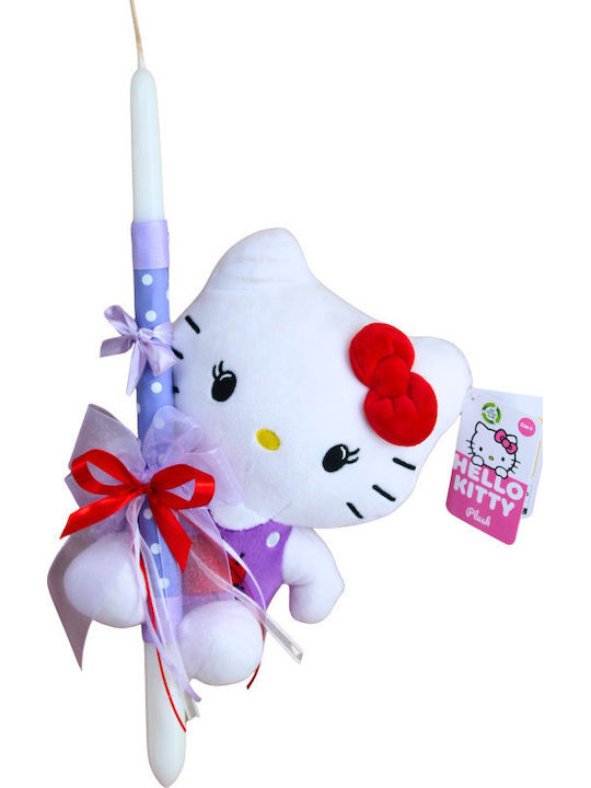 Λαμπάδα Hello Kitty Στρογγυλή Λευκή