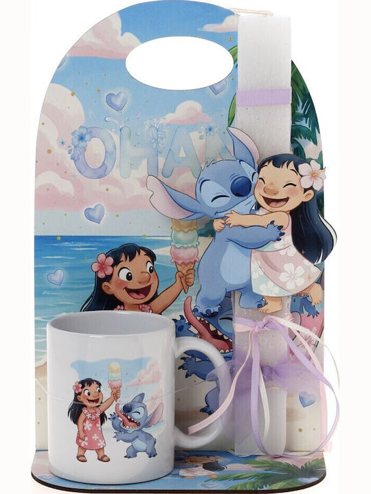 Easter Candle Lilo & Stitch Flat Scented Gift Set 30cm White PLK-2606