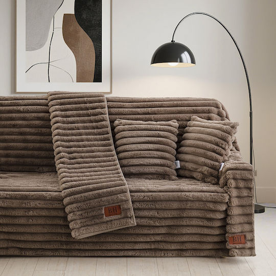 Beauty Home Stripe Art 8726 Sofa Throw 180x250cm Brown