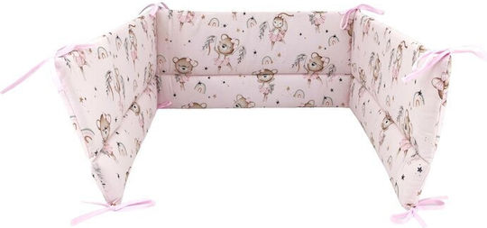 MimiNu Crib Bumper Standard Inside Little Ballerina Pink 30x180cm
