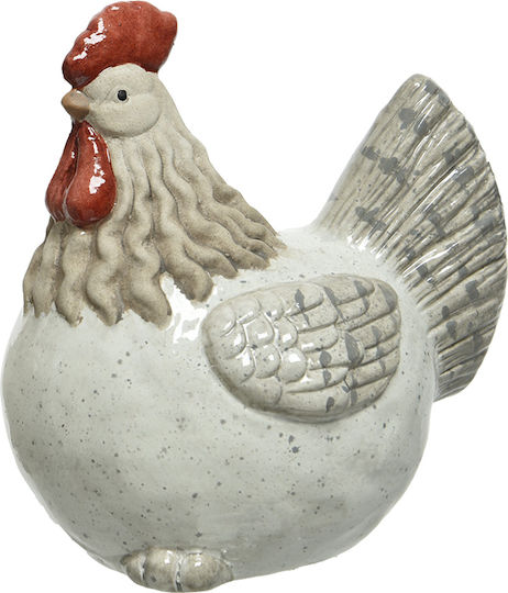 Keramik Schwanz 20 cm Weiß-Rot