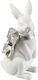 Polyester Kaninchen Weiß Silber Fioigo 11,5×10×20,8cm
