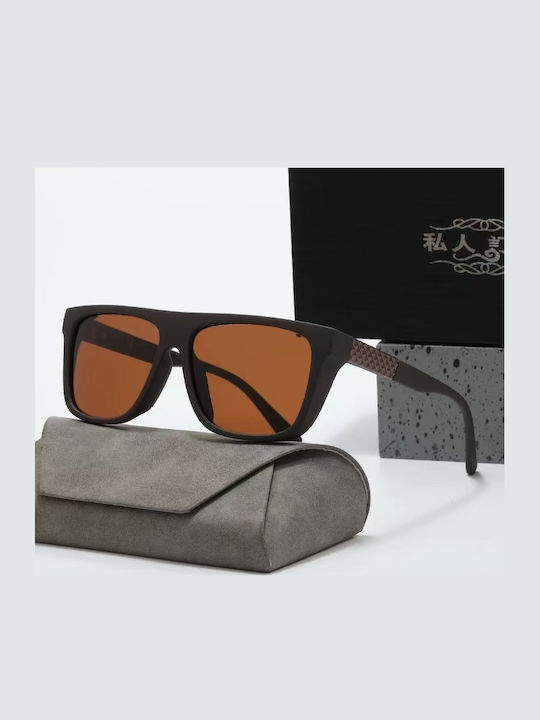 King Unisex Sunglasses with Black Frame and Brown Polarized Lens SUNKI345-SN031