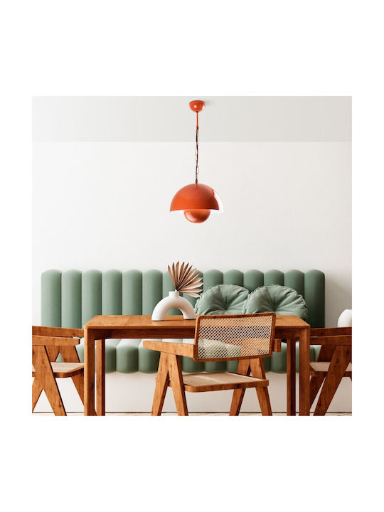 Megapap Neptun Pendant Ceiling Light Orange Bell with E27 Socket 30x30x70cm