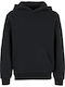 Fleece Επένδυση Παιδικό Φούτερ με Κουκούλα Black