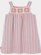 Girls Sleeveless Striped Printed Dress
