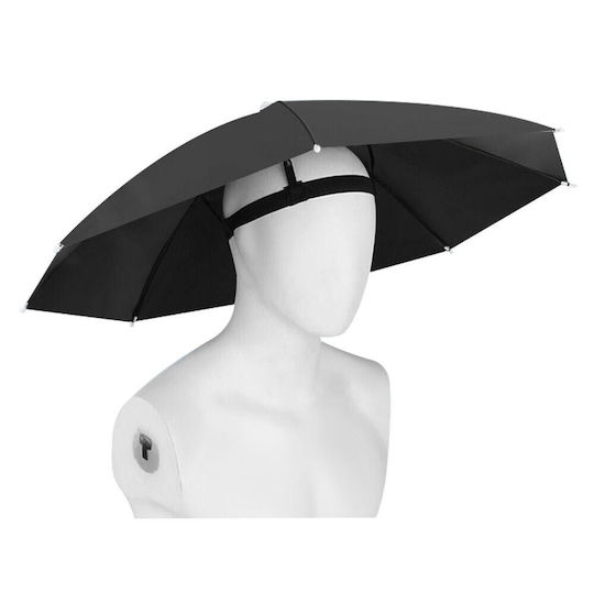 Umbrelă de Cap Alista Home Diametru 69 Cm Bandă Elastică de Cap Protecție UV Ploaie Neagră