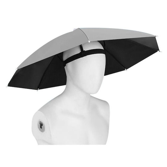 Head Umbrella Alista Home 69 Cm Diameter Elastic Headband Uv Rain Protection Gray