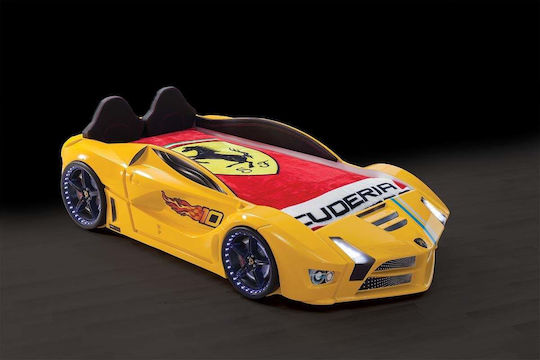 Детско Легло Кола Ferrari Жълто 243x134x60см
