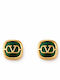 Eluna Gold Plated Steel Stud Earrings with Green Stones