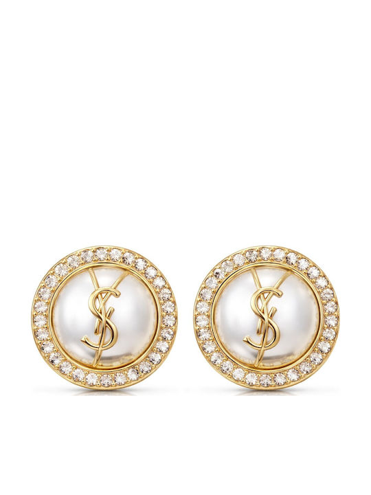 Eluna Stud Earrings Made of Gold Plated Steel with Pearls
