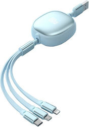 Cablu Telefon Universal Extensibil Alista Home Universal 3în1 Orice Tip Telefon Micro-usb Lightning Type-c 1.2m Albastru Deschis Cablu Telefon Universal Extensibil Alista Home Universal 3în1 Orice Tip Telefon Micro-usb Lightning Type-c 1.2m Albastru Deschis