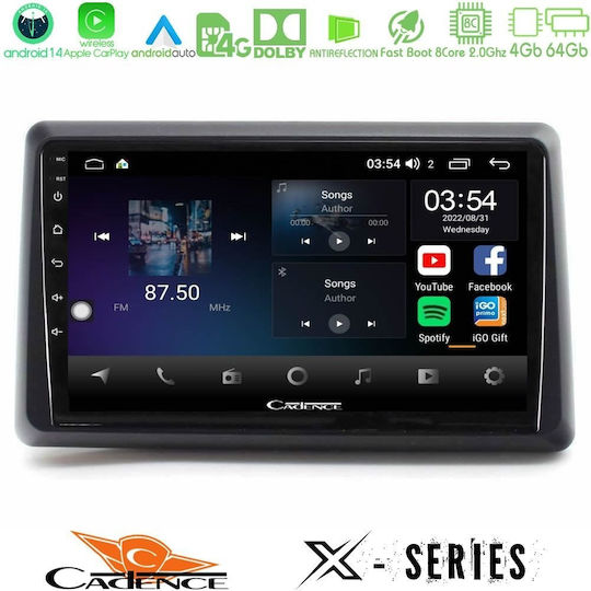 Cadence Auto-Audiosystem für Renault Express 2022-2023 (Bluetooth/USB/Eingebautes Wi-Fi / 3G / GPS / Apple CarPlay / Android Auto) mit Touchscreen 9"