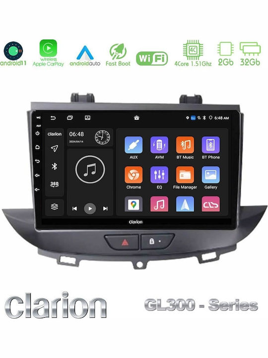 Clarion Car Audio System for Opel Grandland X Crossland X 2017-2020 Bluetooth USB AUX WiFi GPS Apple CarPlay Android Auto with 9 Inch Touch Screen