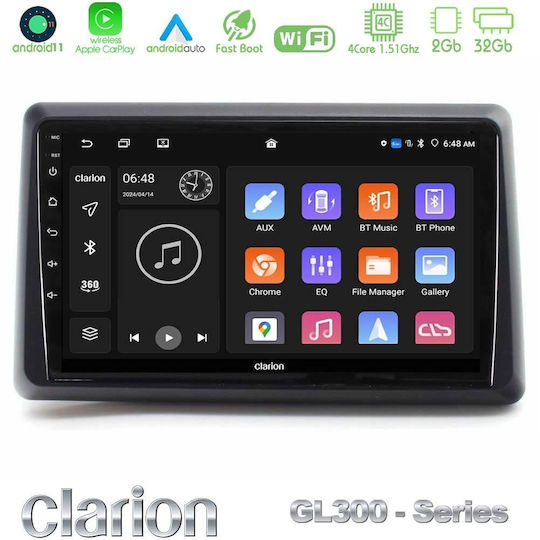 Clarion Ηχοσύστημα Αυτοκινήτου για Renault Express 2022-2023 (Bluetooth/USB/AUX/WiFi/GPS/Apple-Carplay/Android-Auto) με Οθόνη Αφής 9"