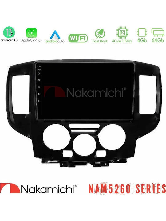 Nakamichi Car Audio System for Nissan NV200 2009 – 2019 Bluetooth USB AUX WiFi GPS Apple Carplay Android Auto with 9" Touch Screen