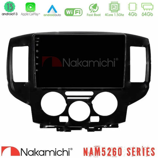 Nakamichi Ηχοσύστημα Αυτοκινήτου για Nissan NV200 2009 – 2019 (Bluetooth/USB/AUX/WiFi/GPS/Apple-Carplay/Android-Auto) με Οθόνη Αφής 9"