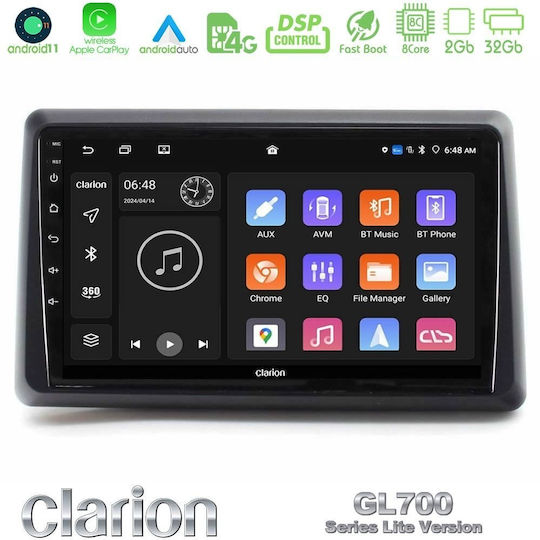 Clarion Ηχοσύστημα Αυτοκινήτου για Renault Express 2022-2023 (Bluetooth/USB/WiFi/GPS/Apple-Carplay/Android-Auto) με Οθόνη Αφής 9"
