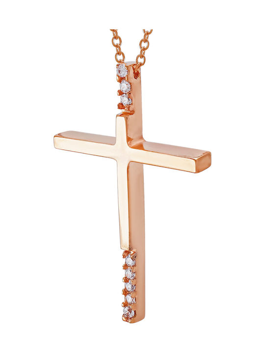 Kiriakos Gofas Crucifix Roz Aur 9K Cu Lanț